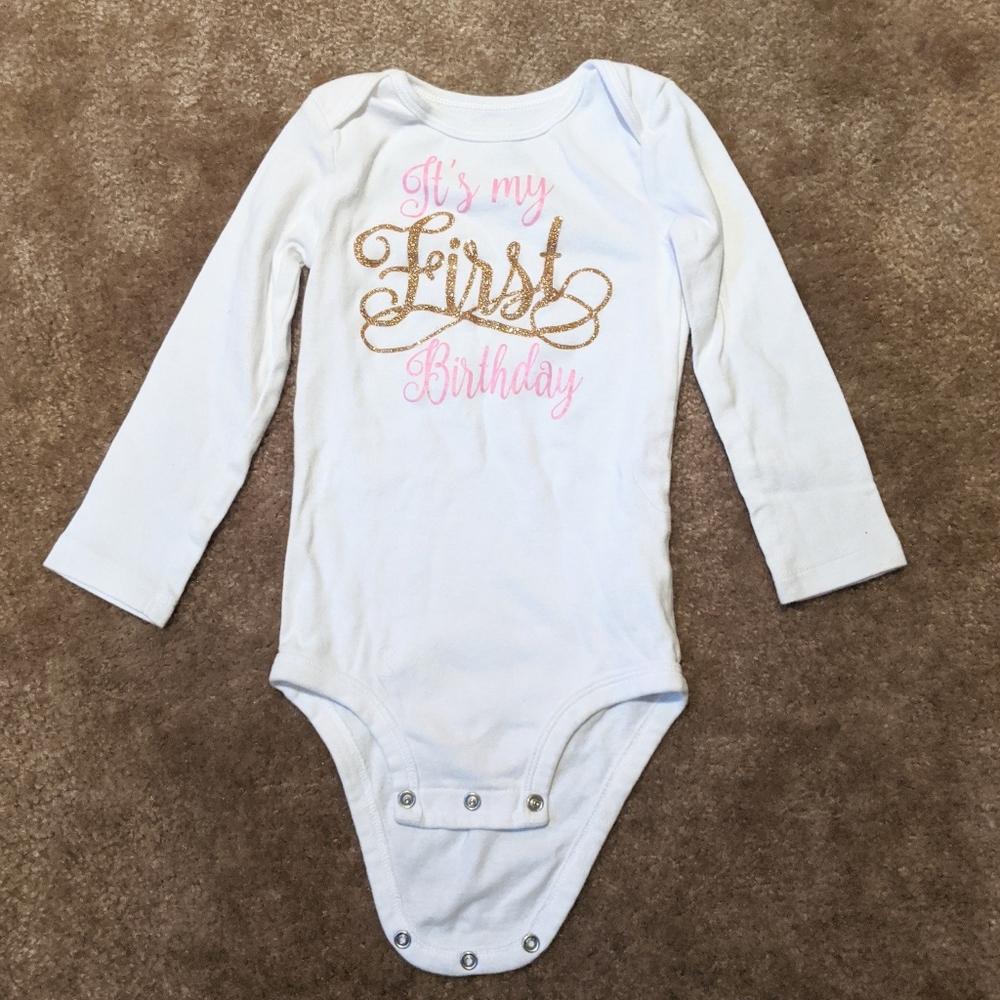 1st Birthday Carter's Long Sleeve Onesie 24M (EUC) - Picture 2 of 3